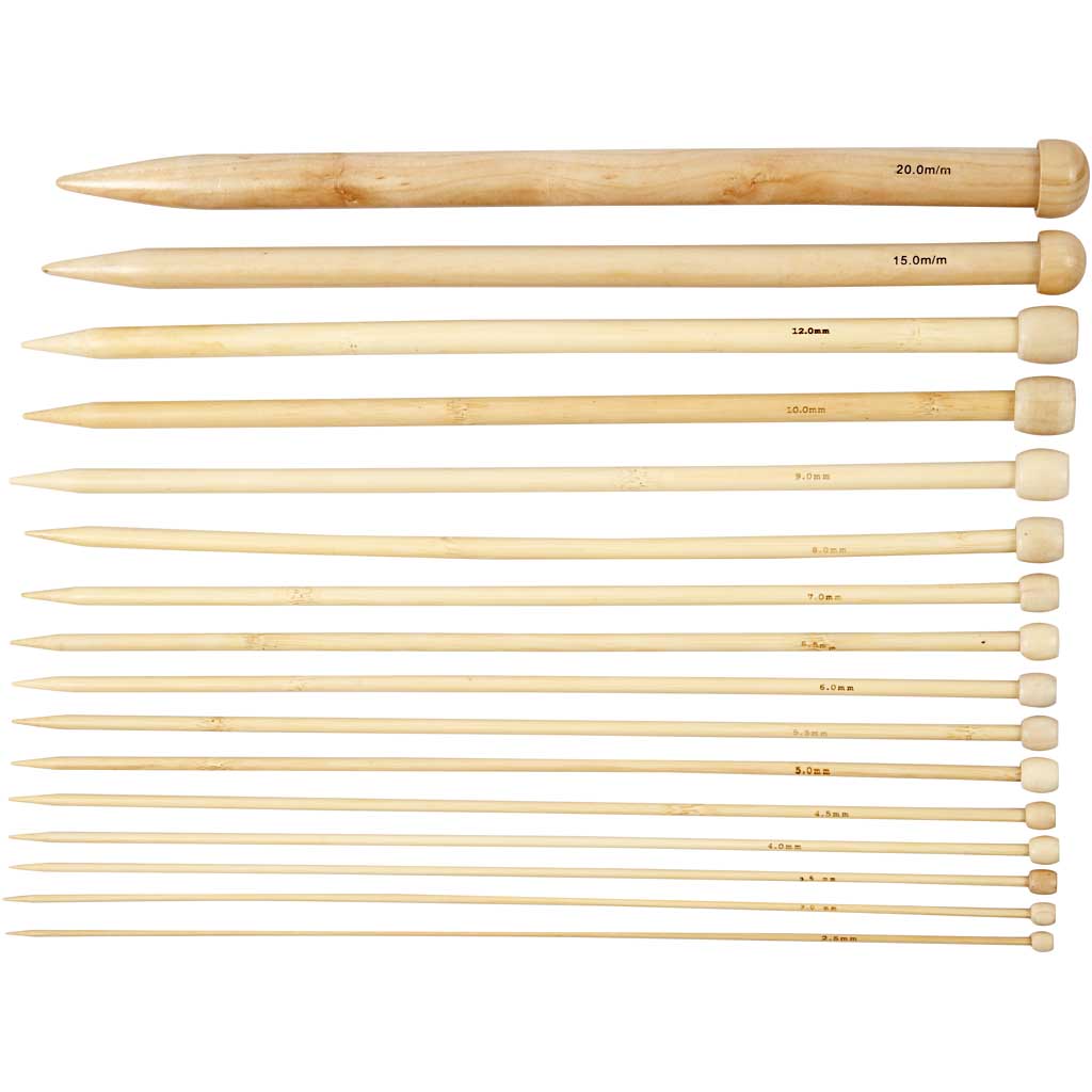 Ferri da maglia Creativ Company, l: 35 cm, misura 2,5-20 mm, 16 paia 1 scatola