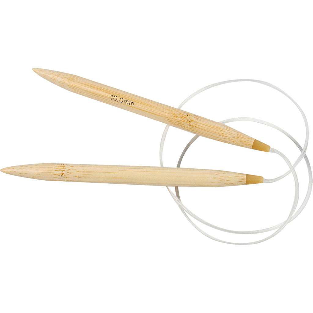 Ferri da maglia rotondi Creative Company, L: 80 cm, misura 10 mm, 1 pezzo