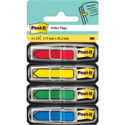 Flechas índice 684-arr3 post-it verde, rojo, amarillo, azul