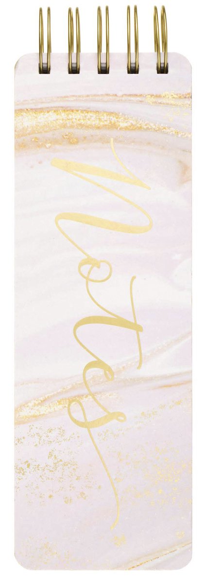 Blocco note Eccolo - spirale - marmo rosa - circa 8x23 cm - ec-q601v