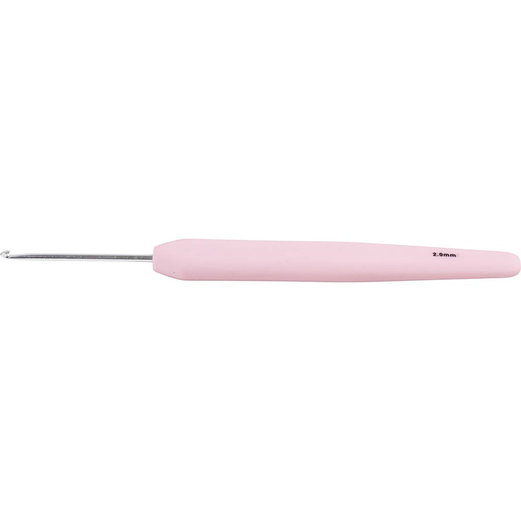 Agujas de crochet Creativ company, medida 2, l: 13,3 cm, medida 2 mm, rojo, 1 unidad