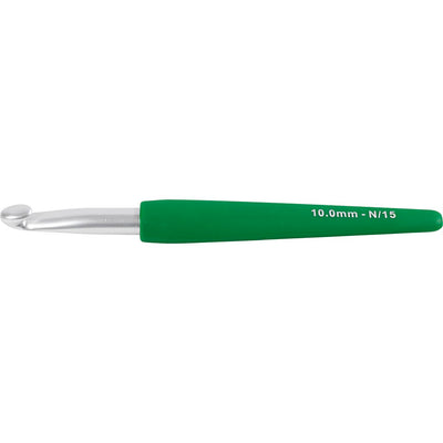 Agujas de crochet Creativ company, medida 10, l: 16 cm, medida 10 mm, verde, 1 unidad