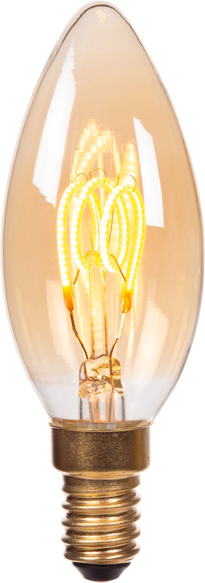 Lucide c35 - filament lamp - ø 3,5 cm - led 3 stepdim (memory) - e14 - 1x3w 2200k - amber