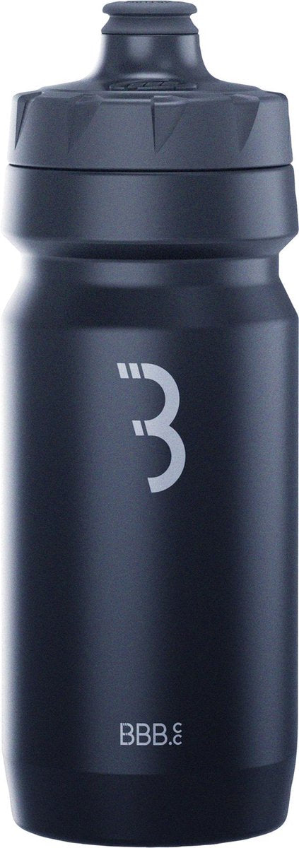 Bbb botella de agua para tanque de coche de ciclismo bicicleta de carreras - capacidad 550 ml - botella para beber de bicicleta con válvula de cierre automático - negro - bwb-11
