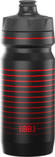 Bbb botella de agua para tanque de coche de ciclismo bicicleta de carreras - capacidad 550 ml - botella para beber de bicicleta con válvula de cierre automático - negro con rayas rojas - bwb-11