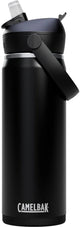 Camelbak thrive flip straw drinkfles - 600 ml - rvs - met rietje - isolatie waterfles - zwart