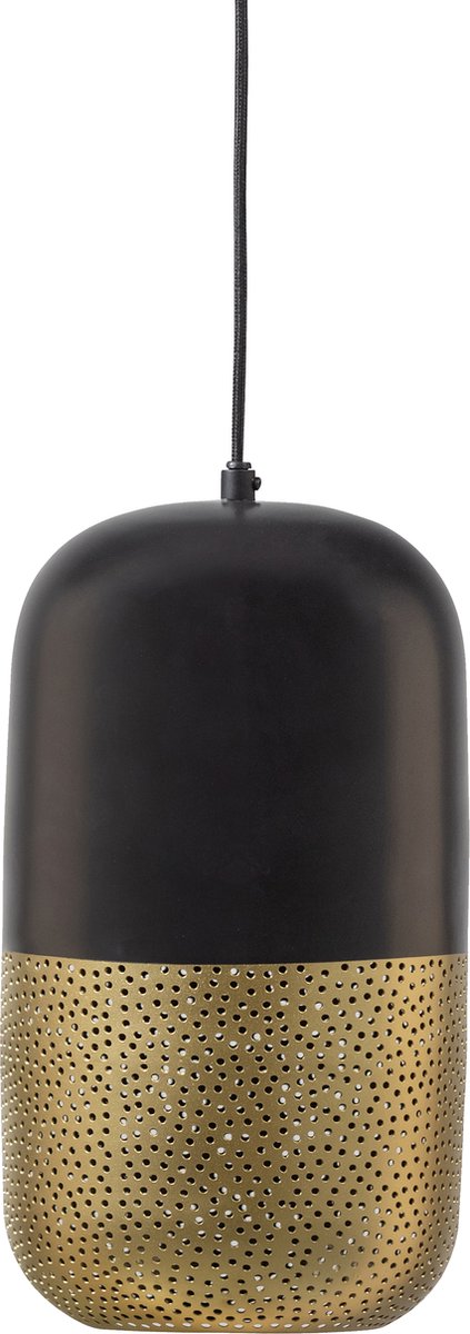 Lampada a sospensione in legno tirsa - metallo - ottone nero - 36x20x20