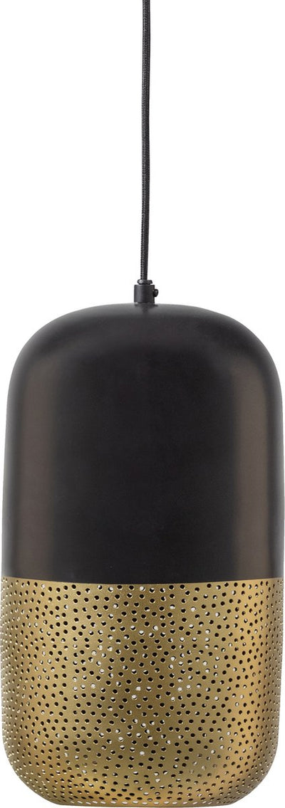 Lampada a sospensione in legno tirsa - metallo - ottone nero - 36x20x20