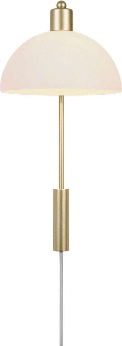 Nordlux ellen 20-wandlamp-e14-messing opaal wit