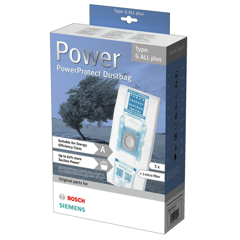 Bosch Siemens Siemens BBZ51fgall Aspuum Cleaner Bag tipo G PowerProtect Dust Bag