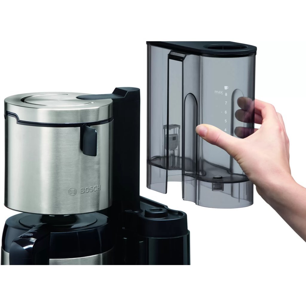 Bosch TKA8A683 Styline CoffeeMaker + Thermoskan de acero inoxidable negro