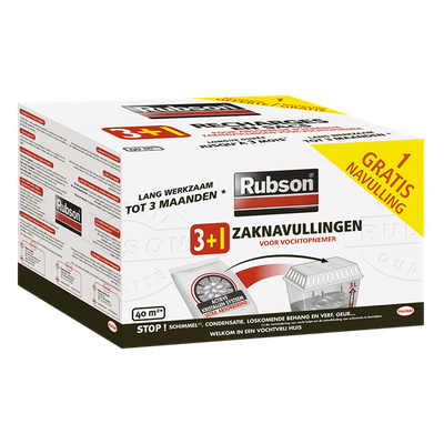 Rubson 1064719 - ricarica assorbitore di umidità 3 + 1 omaggio | 4 pezzi