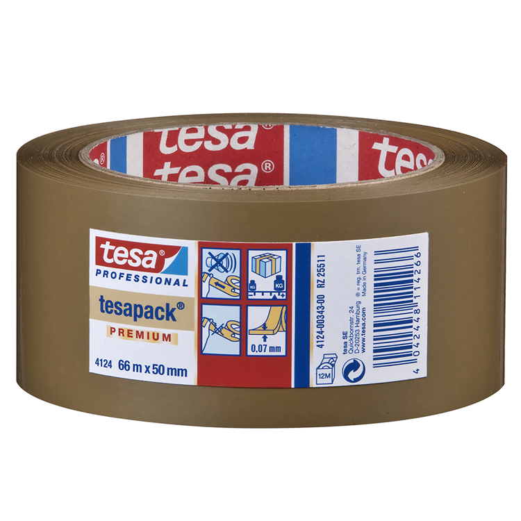 Tesa professional 1064744 - 4124 pack pvc brown 66m x50mm | 6 stuks
