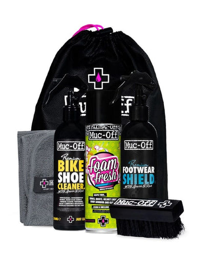 Muc-off premium kit per la cura delle scarpe da bici, detergente per scarpe