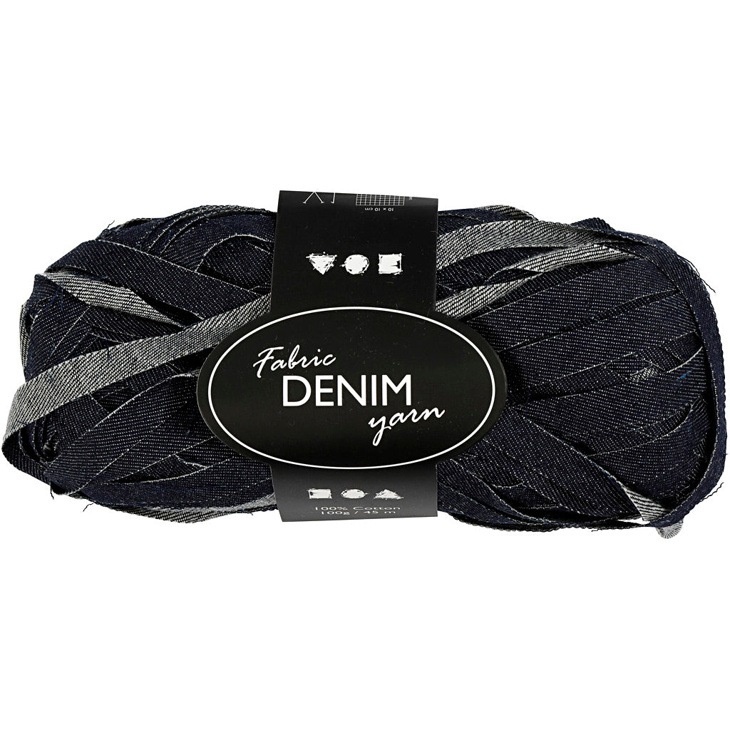 Creativ company hilo textil denim, l: 45 m, azul, 100 gr 1 ovillo
