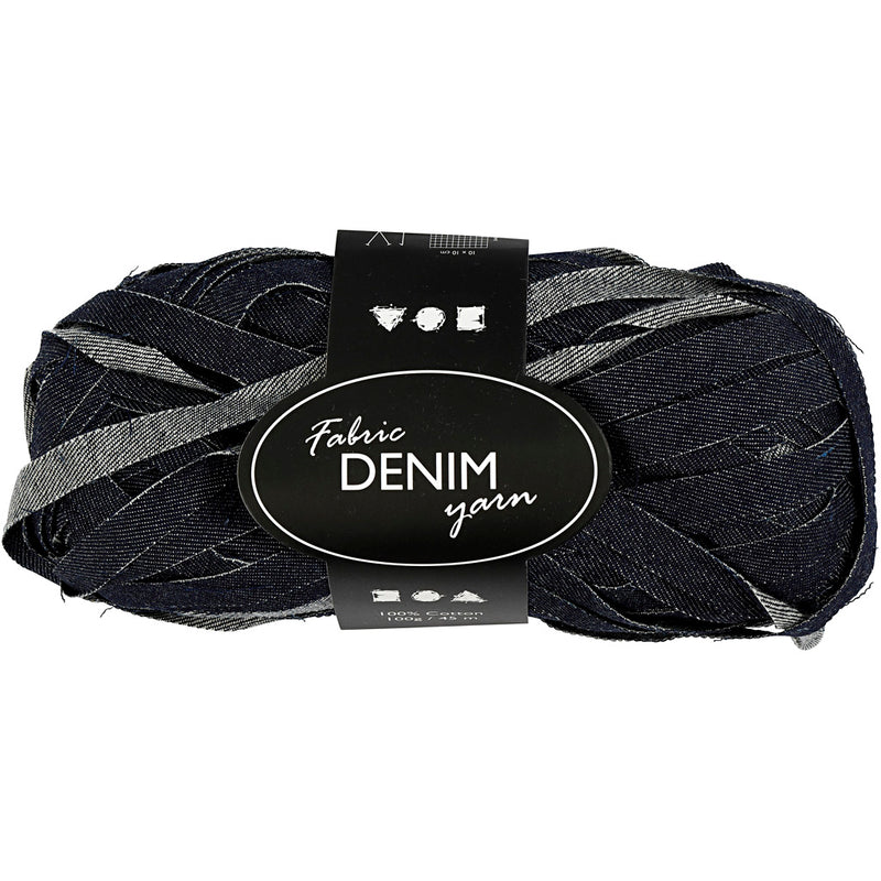 Creativ company hilo textil denim, l: 45 m, azul, 100 gr 1 ovillo