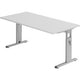 Scrivania dritta grigio chiaro regolabile in altezza 4 piedi 1600x800x680-760mm
