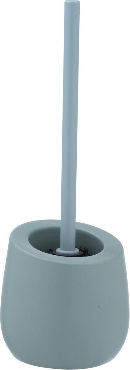 Porta scopino Wenko badi ceramica blu-grigia opaca con testina in silicone - scopino con supporto - scopino con supporto da appoggio