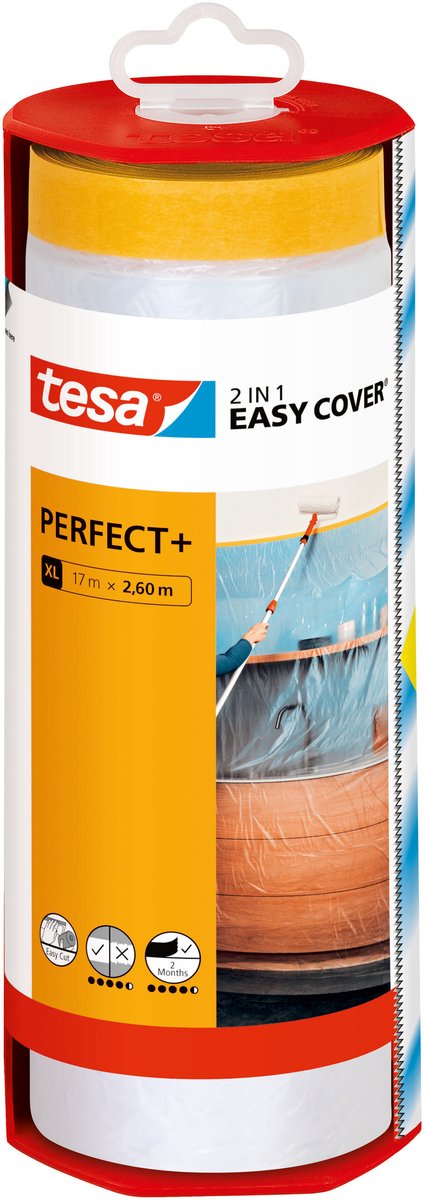 Tesa 1067563 - funda fácil perfecta + film protector dispensador: xl 17m x 260cm | 2 piezas