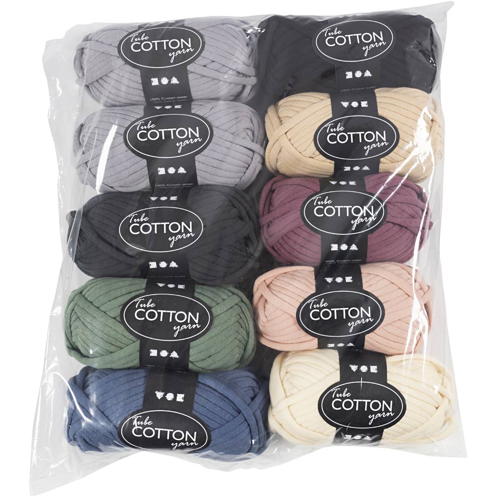 Filato tessile Creative Company, l: 45 m, i colori possono variare, vari colori, 10x100 gr 1 scatola