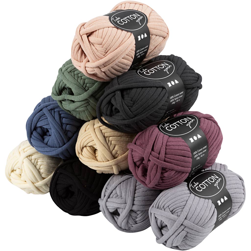 Filato tessile Creative Company, l: 45 m, i colori possono variare, vari colori, 10x100 gr 1 scatola