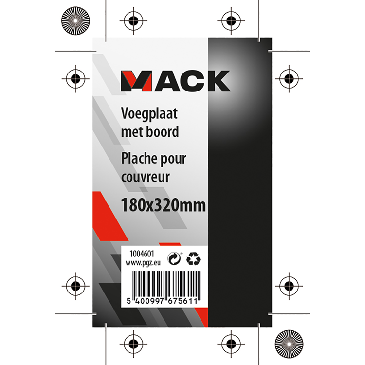 Mack 1004601 - placa de unión con tablero 180x320mm | 5 piezas