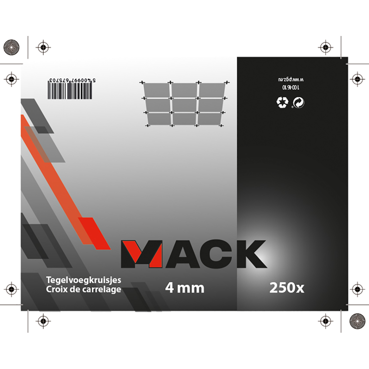 Mack 1004610 - Separadores de juntas de azulejos 4mm 250uds | 10 piezas