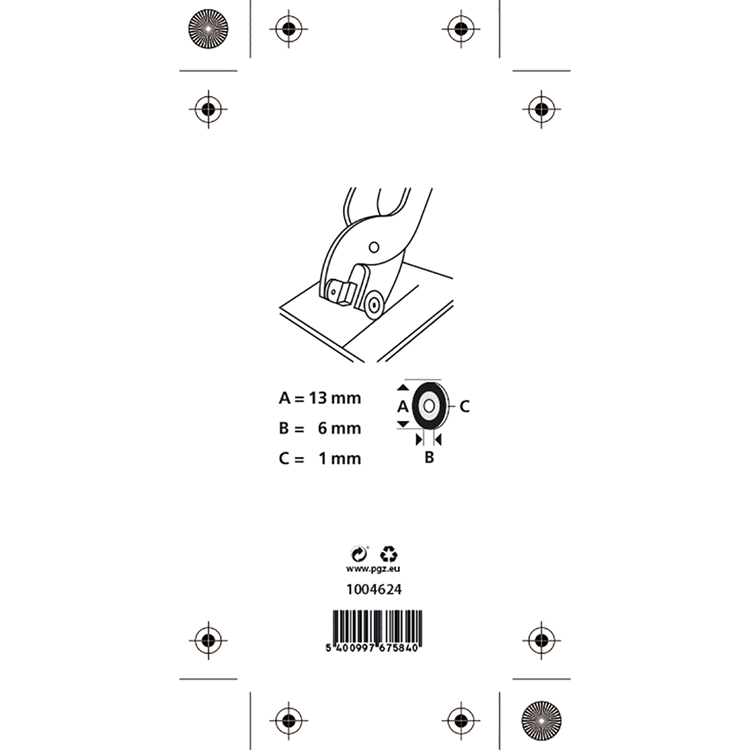 Mack 1004624 - rueda de recambio alicate corte azulejos ø13mm | 3 piezas
