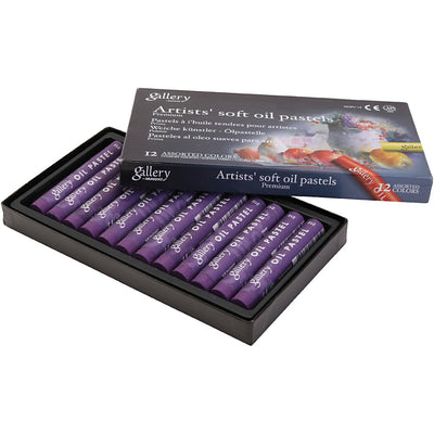 Gallery pastello a olio, l: 7 cm, d 11 mm, spess. 11 mm, viola, 12 pezzi 1 scatola