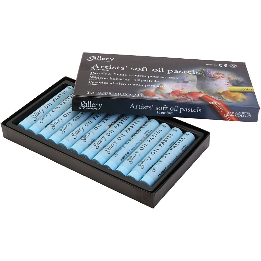 Pasta de aceite de la galería, L: 7 cm, D 11 mm, espesor 11 mm, azul de hielo, 12 piezas 1 caja