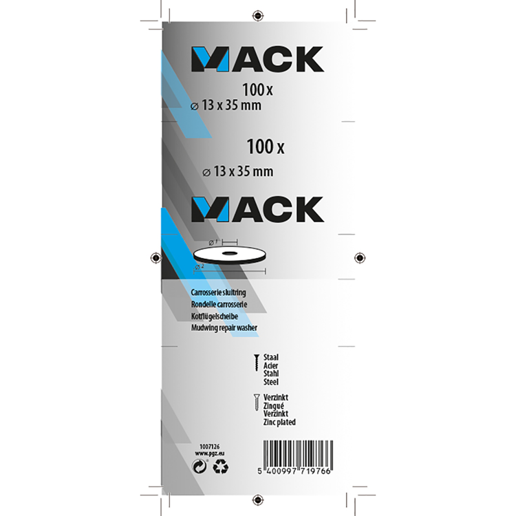 Mack 1007126 - anillos de carrocería 100 piezas 13 x 35 mm | 5 piezas