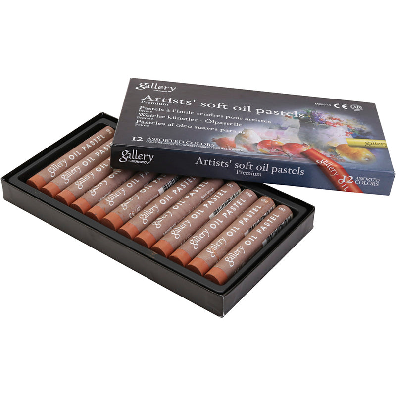 Gallery pastello a olio, l: 7 cm, d 11 mm, spess. 11 mm, arancio bruciato, 12 pezzi 1 scatola