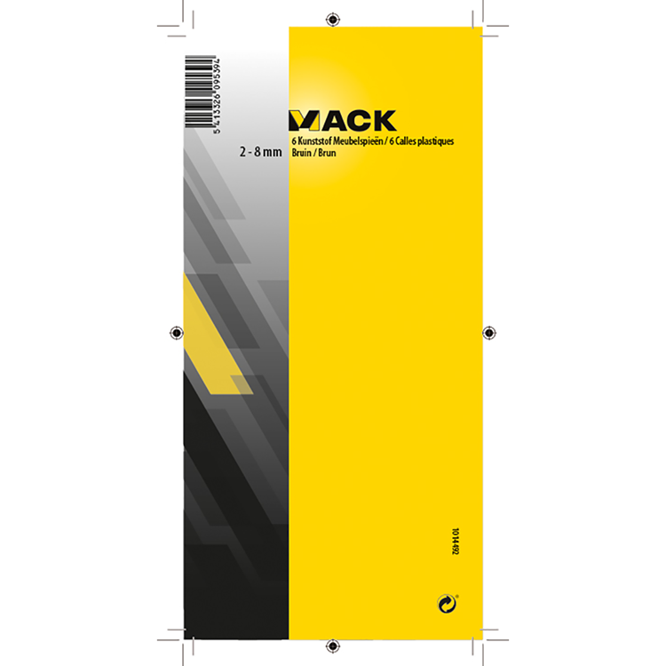 Mack 1014492 - 6 cuñas para muebles de plástico | 5 piezas