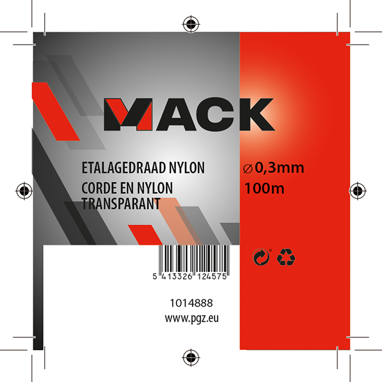 Mack 1014888 - display wire nylon reel 0.3mm 100m | 10 pieces