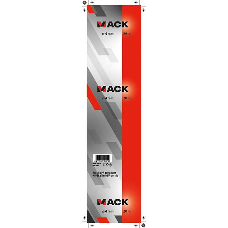Mack 1013962 - multilon rope white reel 4mm 20m | 5 pieces