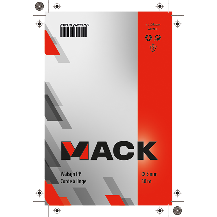 Mack 1014009 - clothesline wire pp blue strand 3mm 30m | 5 pieces