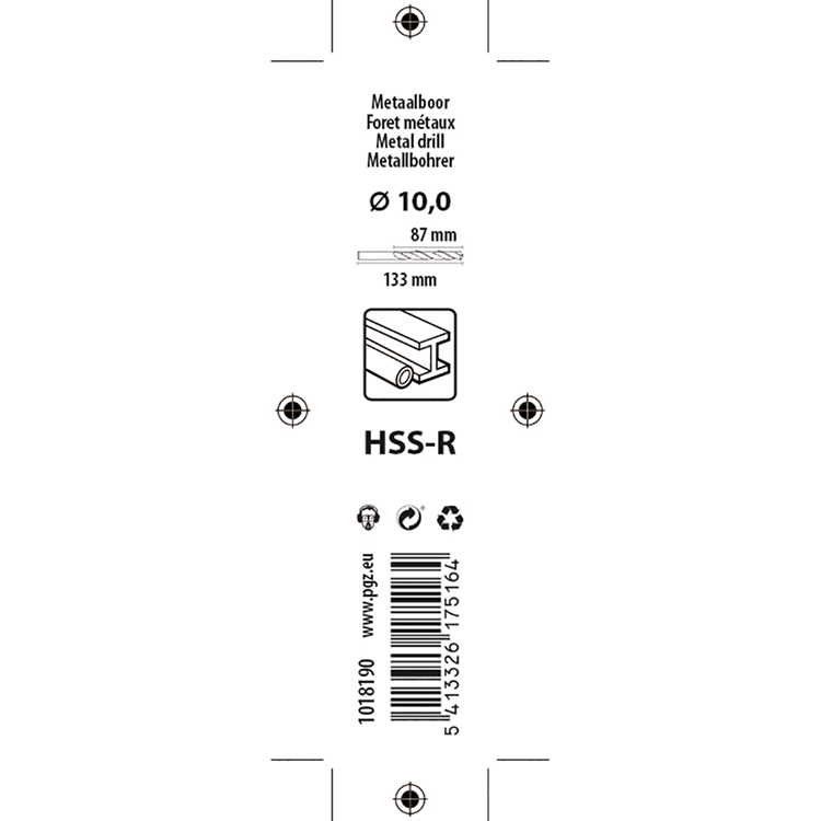 Mack 1018190 - punta universale hss r ø 10,0 x 133 mm | 5 pezzi