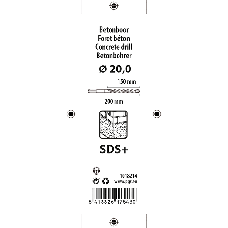 Mack 1018214 - trapano a percussione sd+ 20x200mm | 5 pezzi
