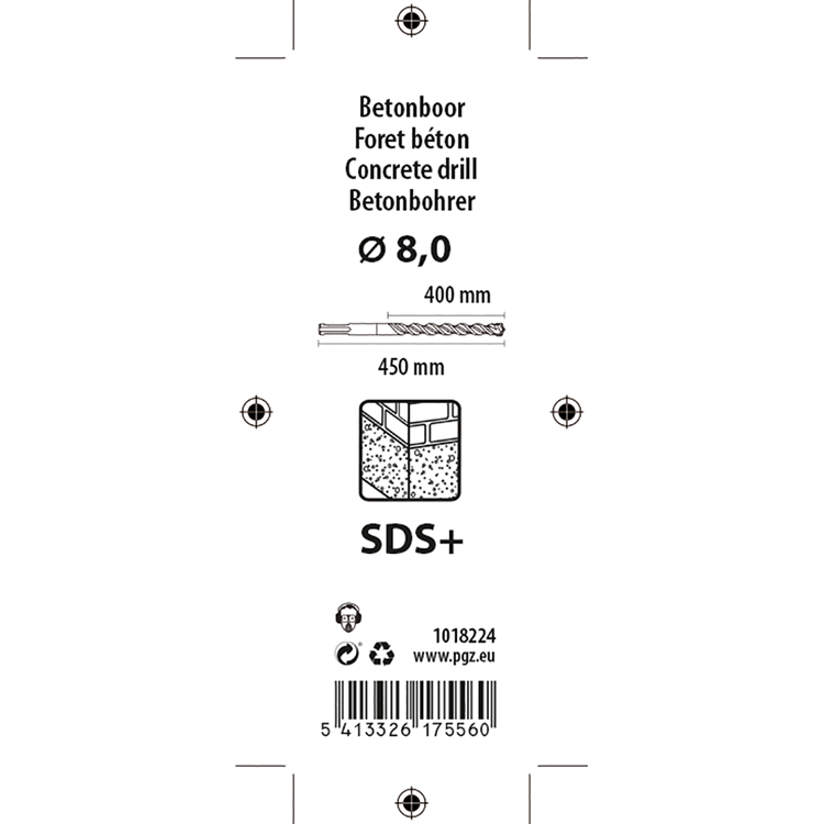Mack 1018224 - taladro percutor sds + ø 8,0 x 450 mm | 5 piezas