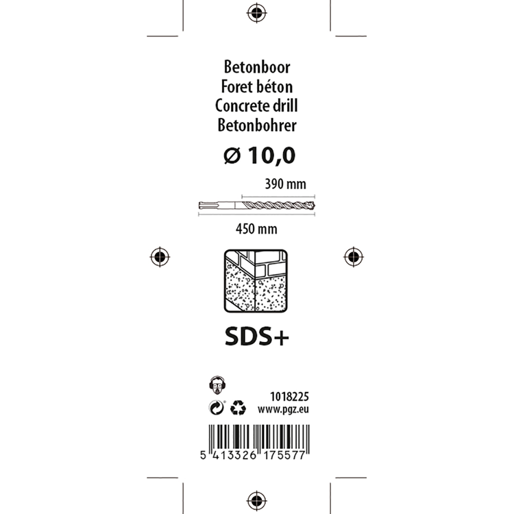 Mack 1018225 - taladro percutor sds + ø 10,0 x 450 mm | 5 piezas