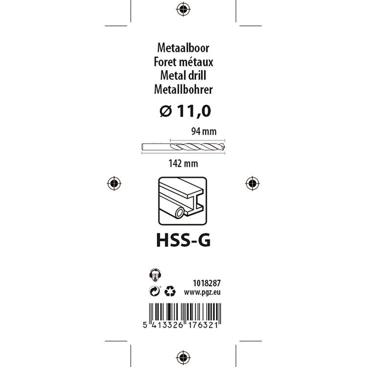 Mack 1018287 - taladro para metal hss g din 338 ø 11,0 x 142 mm | 5 piezas