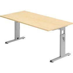 Scrivania con gamba a C dritta in acero regolabile in altezza 1600x800x680-760mm
