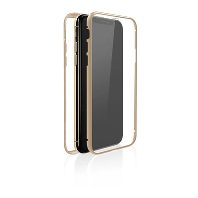 Diamantes blancos Diamantes blancos Cubierta 360 ° Vidrio iPhone 11 Oro