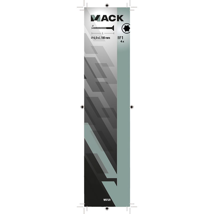 Mack 1017321 - españaplschr.vzkop-selfb. chapado en amarillo 4 piezas 6,0 x 100 mm | 5 piezas