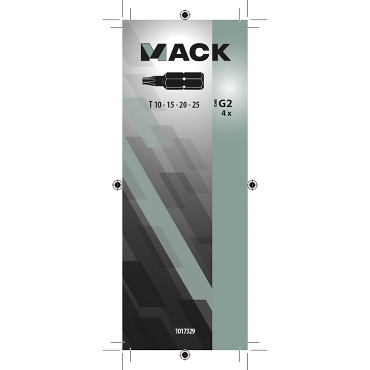 Mack 1017329 - punta torx acero sin tratar 4 piezas t10-15 20-25 | 10 piezas