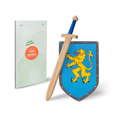 Woodsy wooden set sword with shield. 4+