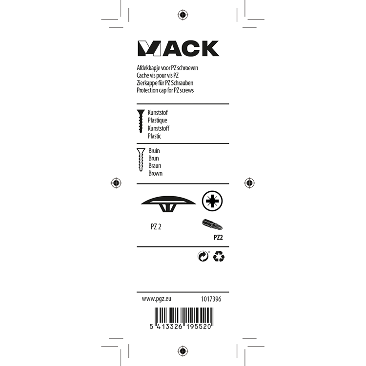 Mack 1017396 - tapa para escritura pz art. marrón 40 uds pz 2 | 10 piezas