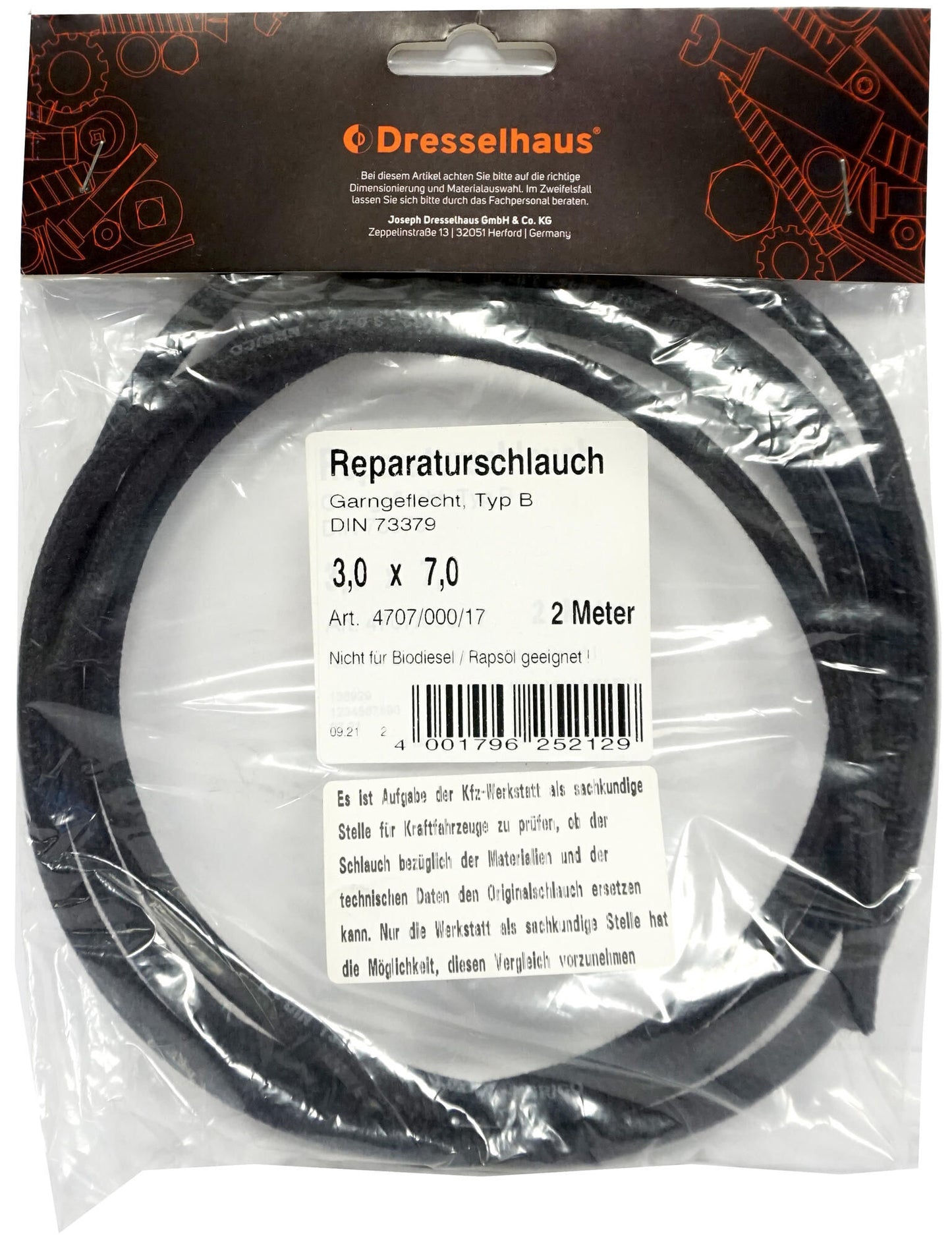 Dresselhaus brandstofslang 4707 fuel hose 11,0x17,0 dresselh. 4707 2m