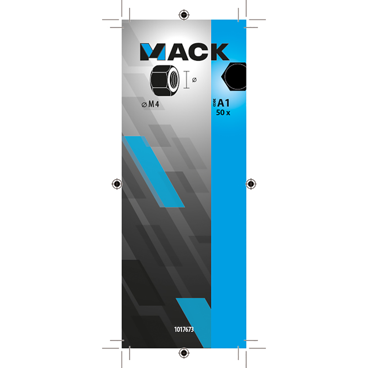 Mack 1017673 - tuerca hexagonal acero galvanizado 50 uds m 4 | 10 piezas