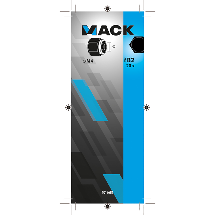 Mack 1017684 - contratuerca hexagonal acero galvanizado 20 piezas m4 | 10 piezas